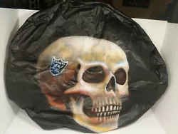 Skull Oakland Raiders Spare Tire Cover ANY Size, ANY Vehicle,Trailer,Camper,RV. Condition is Used. Pre owned  Badass...