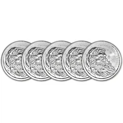 FIVE (5) 1 oz. Golden State Mint is a full service mint that was established in 1974. Golden State Mint silver rounds...