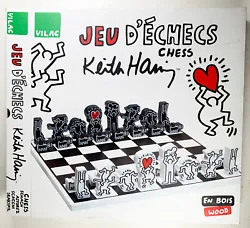 Keith Haring Chess Set Limited Edition VILAC / MOMA.    NIB   Box has been opened but board and pieces still in...