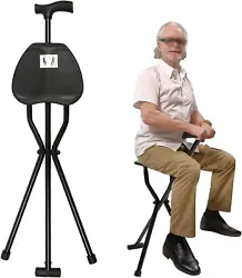 Walking cane chair conveniently folds for easy storage on planes, in the car or around the house. The quad base makes...