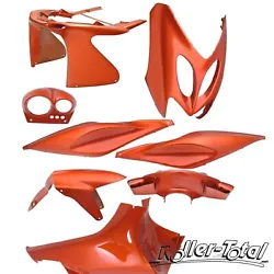 Jeu de carénages orange métallisé 8 pièces Yamaha Aerox MBK Nitro.