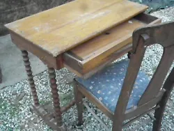 antique desk,/ secretary with  chair sculpted legs. and match maple chair included free others sell $5-600!