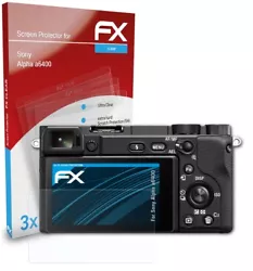 Ultra-transparent et à revêtement dur: atFoliX 3 x FX-Clear Protecteur décran pour Sony Alpha a6400 - Made in...