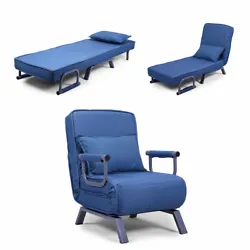 Convertible Sofa Bed Folding Arm Chair Single Sleeper Bed Chair Leisure Recliner. This sleeper chair is perfect for...