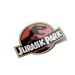 AUTOCOLLANTS STICKERS JURASSIC PARK LOGO VINYLE FILM Dinosaure (9 x 6 cm).