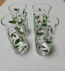 These have Holly & Berries scattered all around the glasses. These are approx. Graphics are in great condition and...