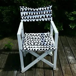 WEST ELM Kate Spade Directors Chair Black & White. Condition is Pre-owned. Hardly, used sat in storage. White painted...