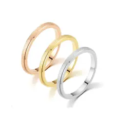 2mm Frosted Stainless Steel Inlay Stackable Ring. Ring width: 2mm. Material: Stainless steel. 100% new and high quality.