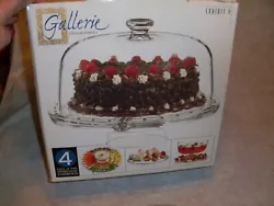 This is new and has been sitting in a window as a display. Made in Italy. It also converts to a punch bowl or relish...