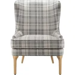 NEW IN BOX Cheswold Wingback Chair Threshold. Grey Plaid. Multiple available.