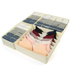 4pc Set - Fabric Closet Organizer Cubes. Our panty drawer organizers can be folded flat for easy storage when not in...