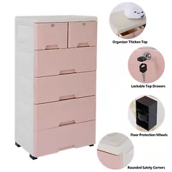  6 Drawer Plastic Dresser Storage Tower Closet Organizer Unit Home Office Bedroom SIZE:Overall Dimension:19.7