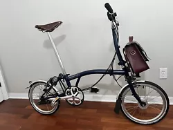 Upgrade your commute! Brompton M3L 3- speed folding bicycle. Freshly tuned up. Loads of upgrades: Brooks B17 leather...