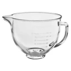Add an extra touch of style to your mixer with this 5 Quart Glass Bowl, designed to fit all KitchenAid 4.5 and 5 Quart...