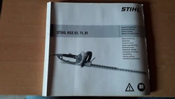 Notice dutilisation documentation dorigine Stihl = 500 g  21 pages.  Stihl HSE 61, HSE 71 et HSE 81.  En bon état,...