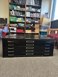 36” x 48” five drawer mid century modern artist flat file. All drawers are fully functional. Good used condition.