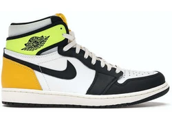 Nike Jordan 1 Retro High White Black Volt University Gold.