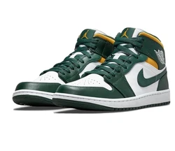 Nike air jordan 1 mid. Couleur: Vert noble /blanc /pollen