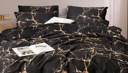 duvet cover set, black marble design, comes with 2 matching pillow cases, NEW.