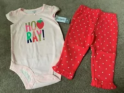 NWT Carters Baby Girls 2 Piece Set (Pants & Bodysuit) Strawberry Theme - 9 Mths. Condition is New with tags. Shipped...