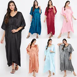 This simple random go to Kaftan Nightdress is Silk Satin. Wear this dress to a casual evening out for drinks with...