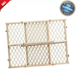 With the width of a standard-sized door, this wood baby gate accommodates openings 26 in. (66 cm to 107 cm) wide and is...