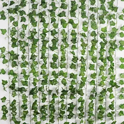The total length all strands are approx. There are two sizes leaves, large leaves are approx. The strands are made of...