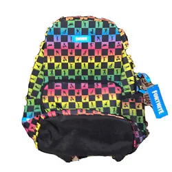 Fortnite Amplify Rainbow Checkered Backpack Multicolor School Bag New with tags.
