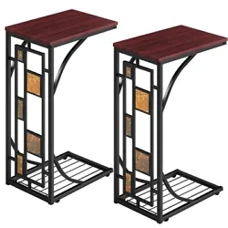 Stable C tables: Each piece features a C-shaped sturdy iron structure and P2 MDF tabletop. Foot pads add more stability...