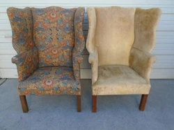 Not deep seats. We believe made in 1979. One chipped back foot. Expect scratches and discoloration on the legs. armrest...