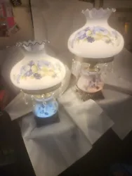 Vintage 3-Ways Gone With The Wind Blue & White Rose Hurricane Large Lamp EUC. Will ship packed like a pro and will ship...