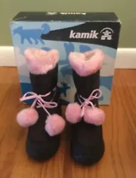 KAMIK SUGAR Black BOOTS WATERPROOF Girls Adolescents Size 11 QUILTED Snow Winter. Condition is Pre-owned. Shipped with...
