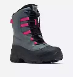 Columbia Youth BUGABOOT CELSIUS Waterproof Non Marking Winter Snow Boot US Youth 4 Graphite Wild Fuchsia 400G...