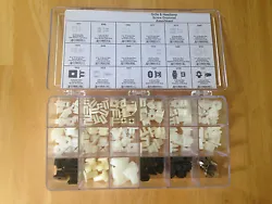 This kit has 18 different assorted size nuts and will fit screw sizes 6 8 and 10.