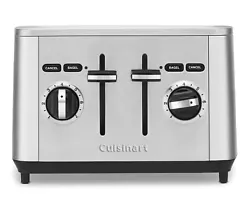 Stylish Stainless Steel exterior. Cuisinart 4-Slice Stainless Steel Toaster. Always Even Technology. Modern Design....