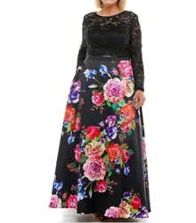 B. DARLIN Juniors Black/Multicolor Floral Printed Long Maxi Skirt. 100% Polyester.