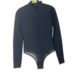 Misha Collection black mock neck bodysuit sz 4 in excellent condition.
