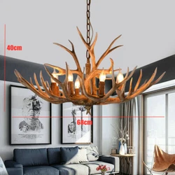 New 6-Heads Deer Antler Chandelier Resin Pendant Lighting Vintage Ceiling Light Specifications: Size: Diameter: 68cm,...