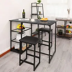 【3-LEVEL SHELVES】There are 3 shelves for storage wine, goblet and even magazine, and the top 2 shelves are made of...
