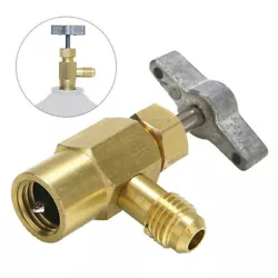 Suitable for R134A. Easy to open R134a can with valve to turn off/on. 1 x R134A Adapter. Color: Gold.