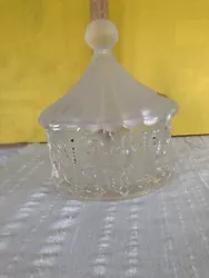 Vintage Goebel Lead Crystal Circus Tent Carousel Candy Dish w/ Lid.