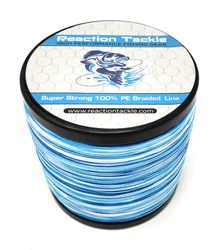 Reaction Tackle High Performance Braided Fishing Line / Braid - Blue Camouflage. Reaction Tackle 4 and 8 strand braided...