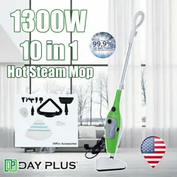 10 in 1 Steam Mop deodorizes sanitizes and increases cleaning power by converting water to steam. Effortlessly steam...