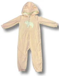 EUC baby girl size 24 months one piece sleepwear. Long sleeve, footless, fleece material. Warm hood with cute bear...
