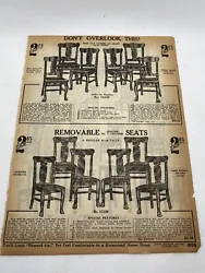 1918 Antique Furniture Sears Roebuck Catalog Page Print Ad. Original 1918 print advertisement catalog page very...