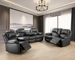 3-PC Includes: (1) 2-Recliner Sofa, (1) 2-Recliner Loveseat, (1) Recline Chair. Come home to comfort with the Earnest...