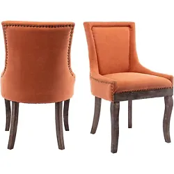 【Sturdy and Durable】Crafted with a solid wood, 2 pieces dining chairs set is supportive without wobbling up to 300...