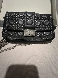 Christian Dior Mini Black Cannage Quilt Lambskin Leather Shoulder Bag PreOwned.