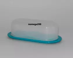 Tupperware Impressions Small Butter Dish. Sheer/Teal Green Color.