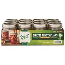 Ball regular mouth 1/2 pint (8 Oz.). glass preserving jars are ideal for fresh preserving apple and grape juices, as...